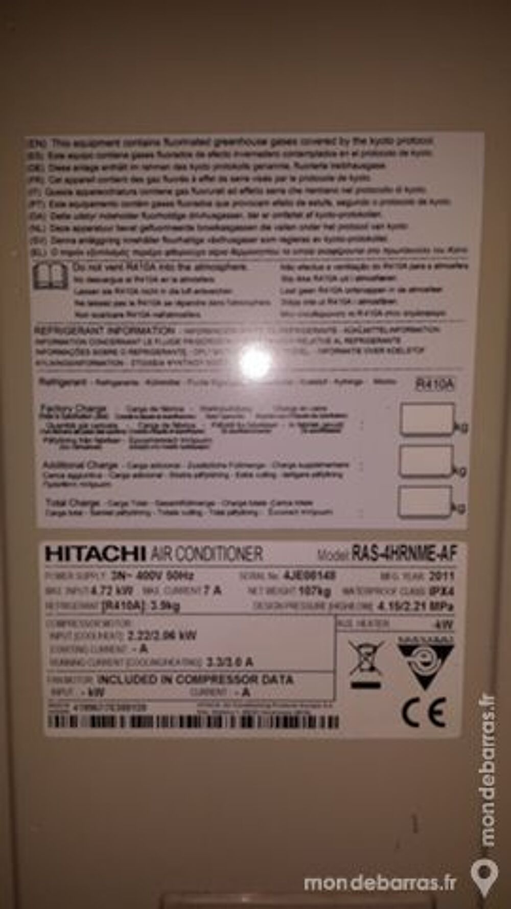pompe &agrave; chaleur air eau hitachi Electroménager