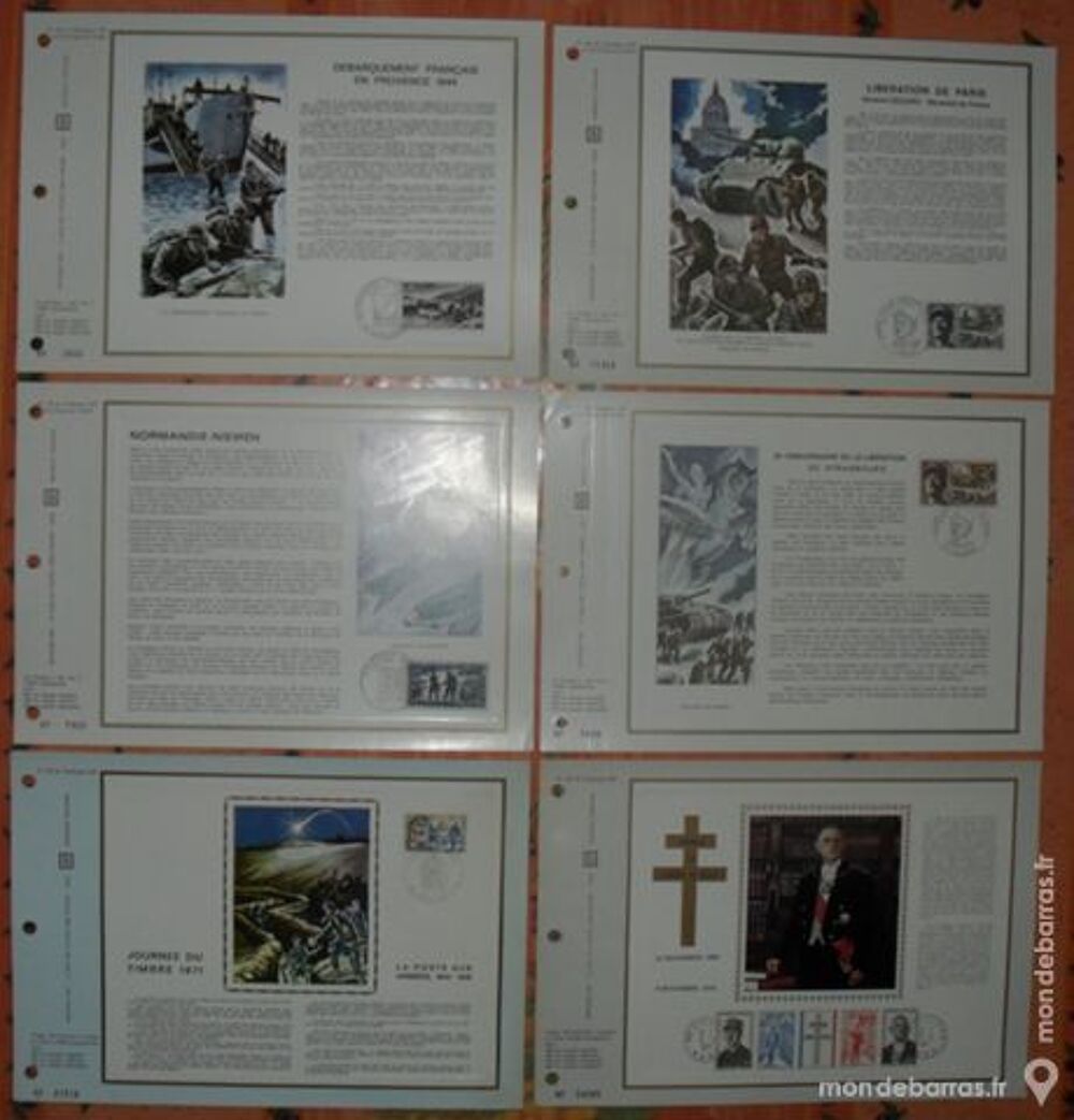 18 Feuillets Philat&eacute;liques CEF sur les 2 guerres 