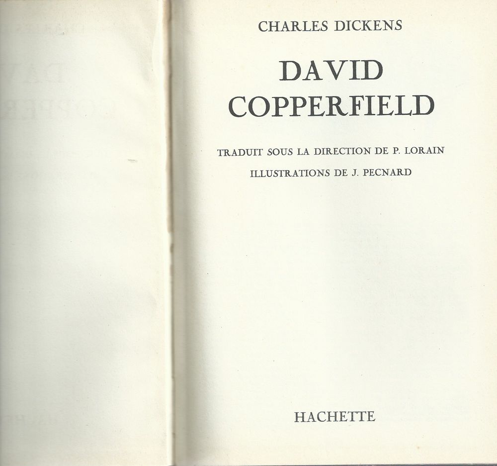 1 livre , david copperfield 1953 Livres et BD