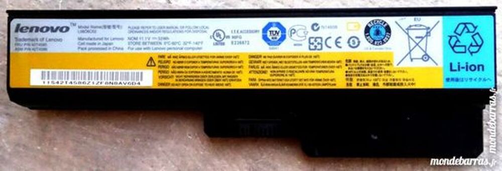 Accu Li-Ion, L08O6C02 pour portables LENOVO Matriel informatique