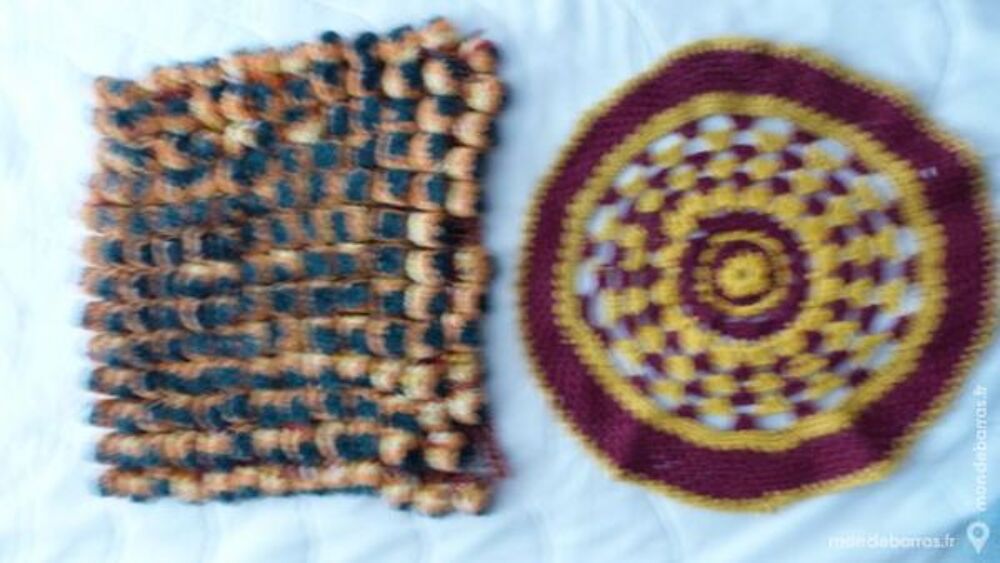 4 napperons vintage au crochet 1970 Décoration