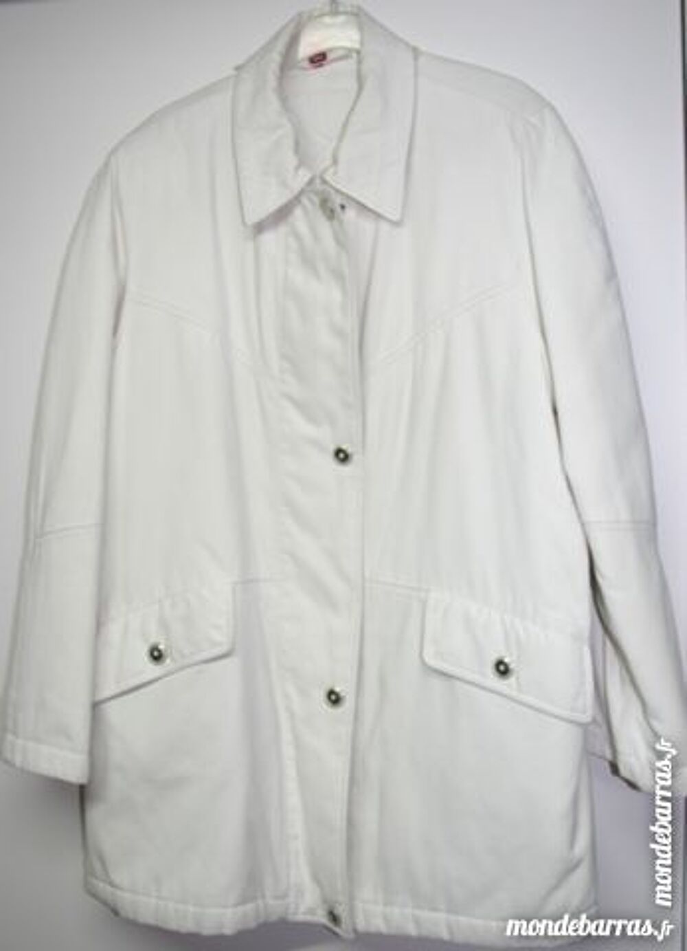 MANTEAU SUEDINE TYPE PARKA BLANC TAILLE 44 Vêtements