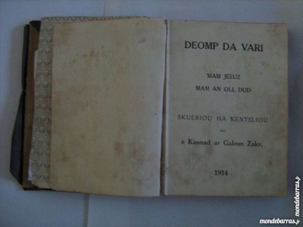 livre &eacute;crit en breton DEOMP DA VARI 1914 Livres et BD