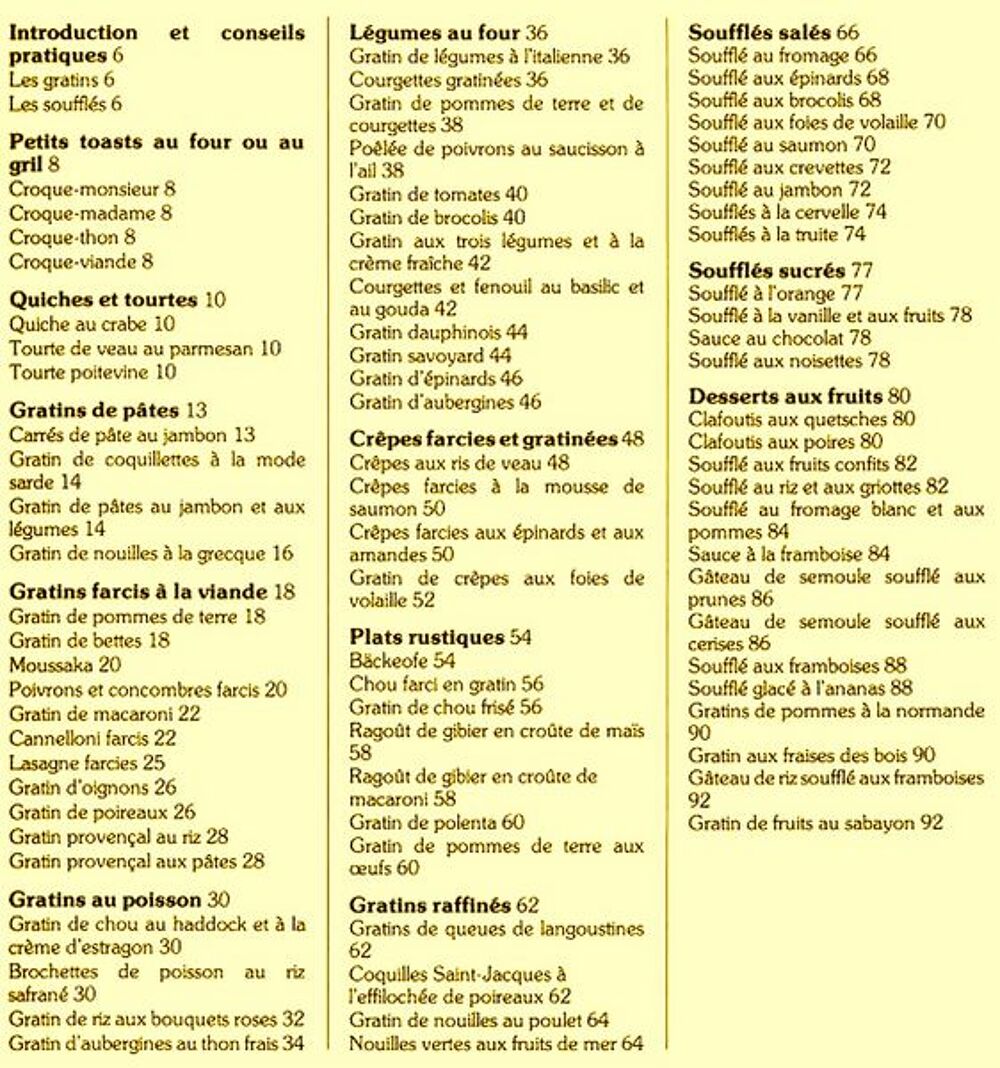 GRATINS - cuisine - SOUFFL&Eacute;S / prixportcompris Livres et BD