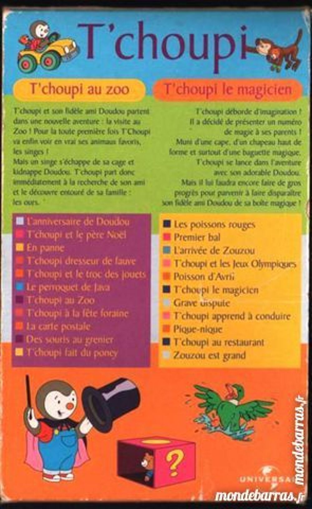 T'CHOUPI - 2 VHS DVD et blu-ray