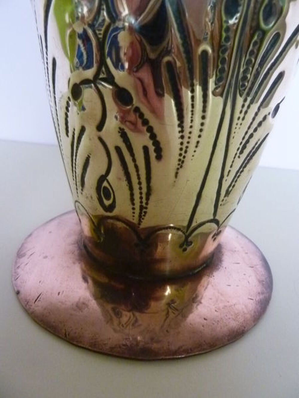 Pieds de lampe en cuivre . Décoration