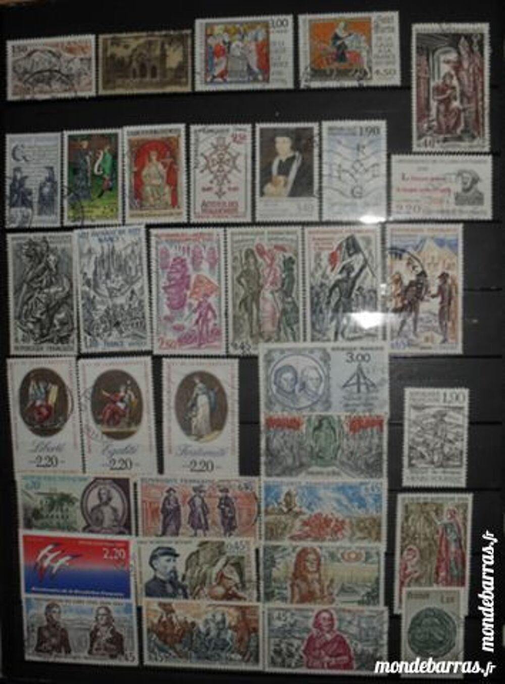 Lot de 1258 timbres oblit&eacute;r&eacute;s de France 