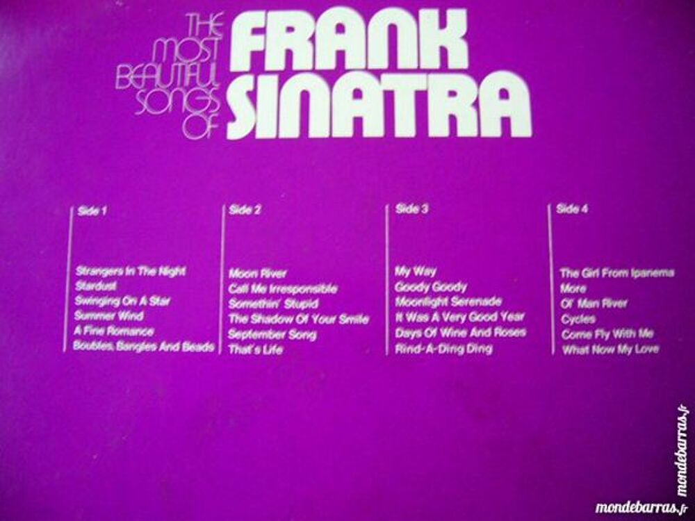 DOUBLE 33 TOURS FRANK SINATRA The most beautiful CD et vinyles