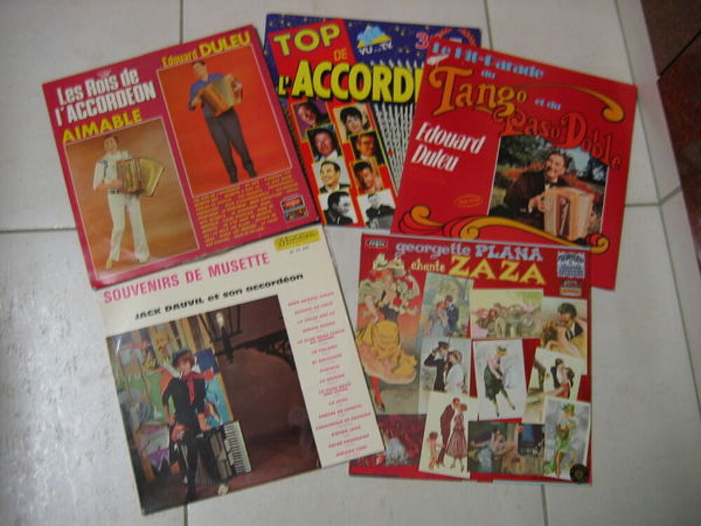 Lot de 8 disques 33T d'accord&eacute;on CD et vinyles