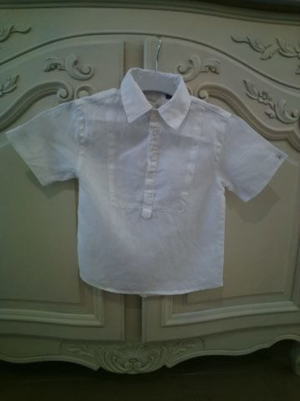 Chemisette blanche en lin OKA&Iuml;DI 6 ans - TBE Vêtements enfants