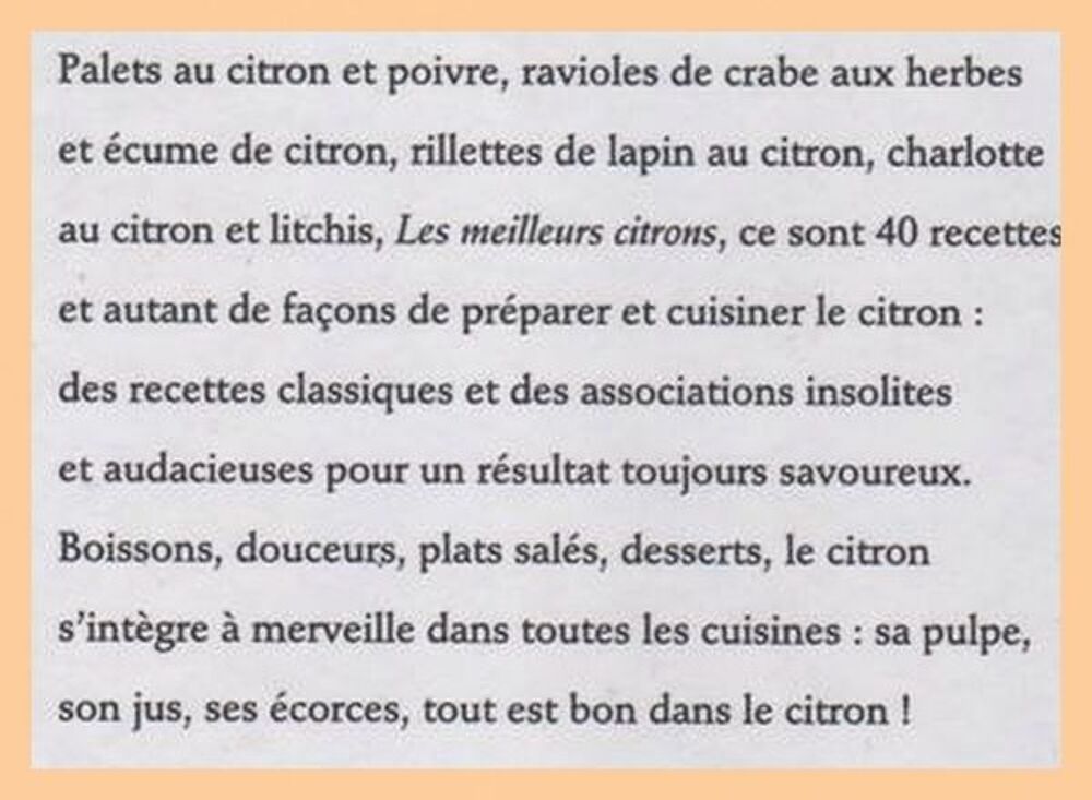 LE CITRON - cuisine et sant&eacute; / prixportcompris Livres et BD