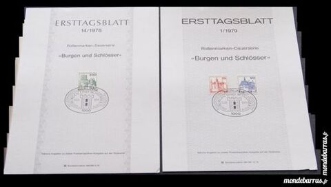TIMBRES 1ER JOUR ALLEMANDS «CHATEAUX» 2 Les Églisottes-et-Chalaures (33)