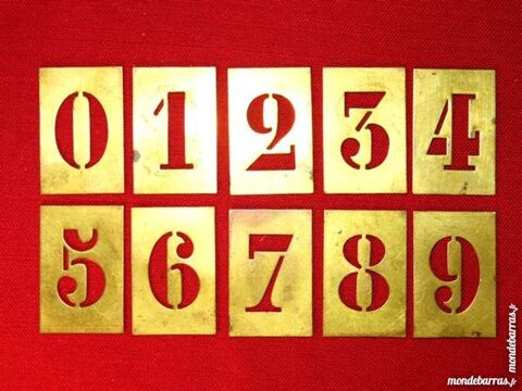 POCHOIR LAITON CHIFFRE INDUSTRIEL VINTAGE 20 Dunkerque (59)