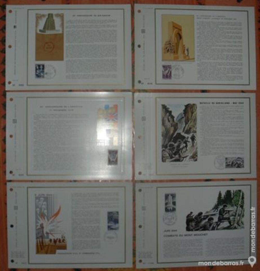 18 Feuillets Philat&eacute;liques CEF sur les 2 guerres 