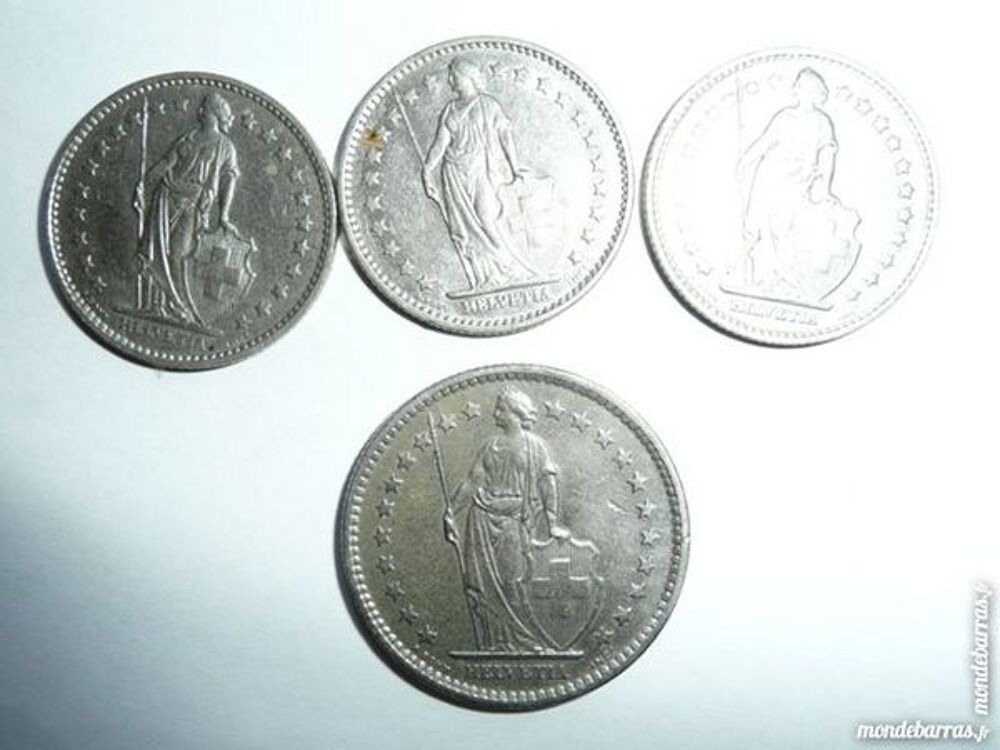 Lot de 4 pi&egrave;ces Suisse Helvetia nickel 