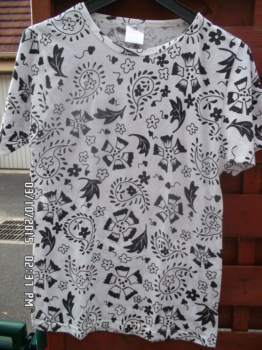 TEE SHIRT BLANC-NOIR DAMART*JUSTE 2E*KIKI60230 Vêtements