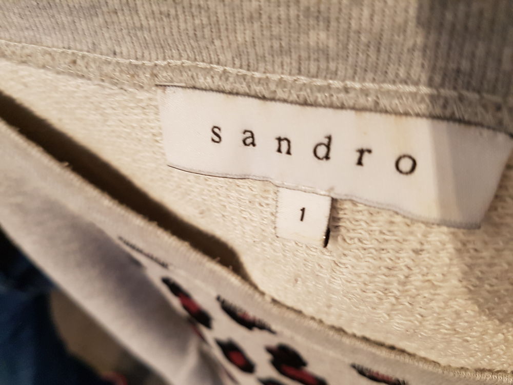 SANDRO PULL ANGORA MOTIF L&eacute;opard taille 1 34/36 Vêtements
