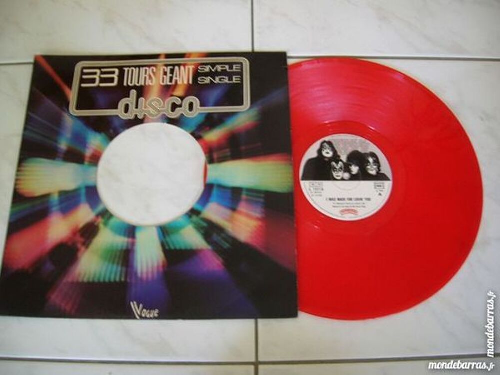 MAXI 45 TOURS KISS I was made for loving you ROUGE CD et vinyles