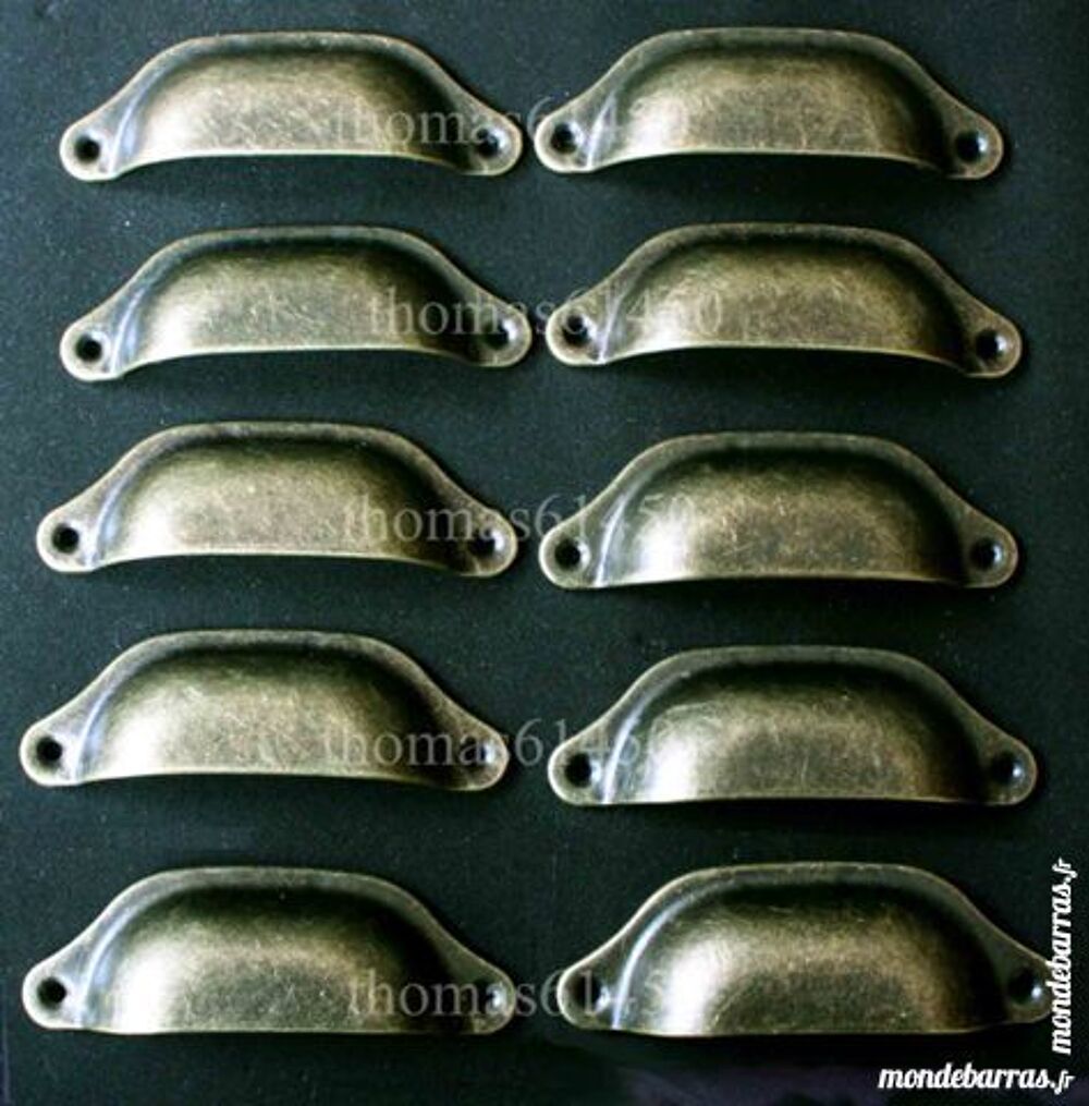 10 x POIGNEE COQUILLE FER POUR TIROIR MEUBLE Bricolage