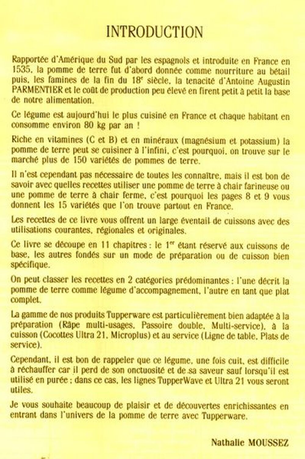 TUPPERWARE - POMME DE TERRE / prixportcompris Livres et BD