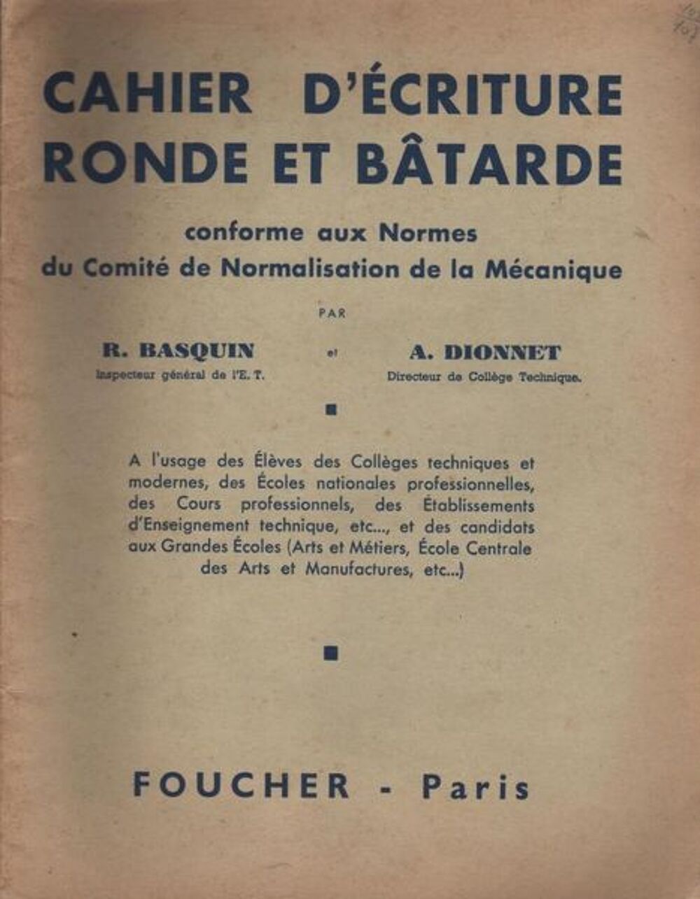 CAHIER D'&Eacute;CRITURE / prixportcompris Livres et BD