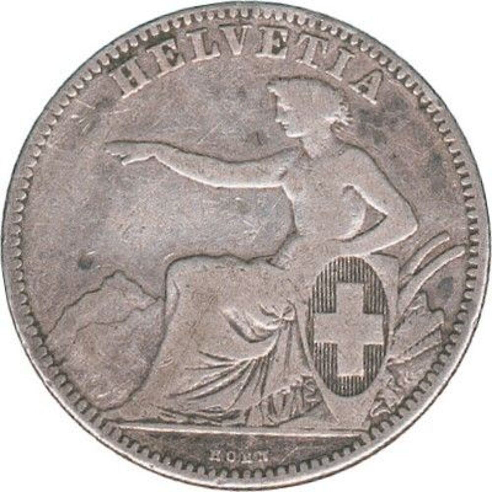 Suisse 2 francs 1860B 