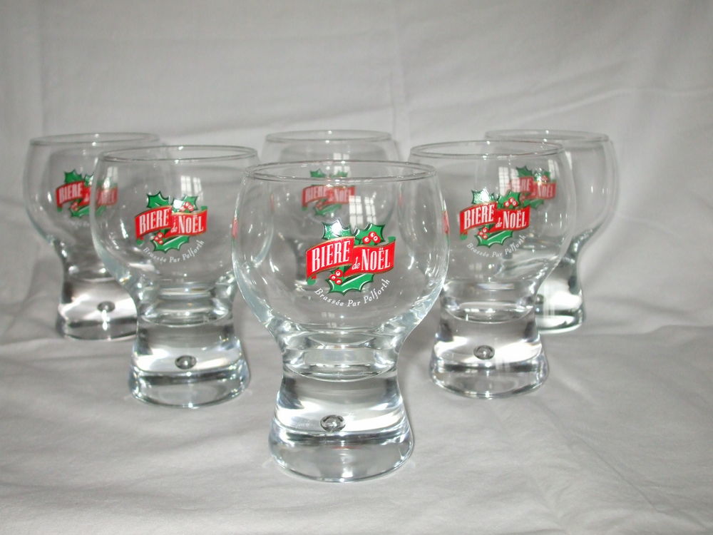 Lot 6 verres "Bi&egrave;re de No&euml;l" Cuisine