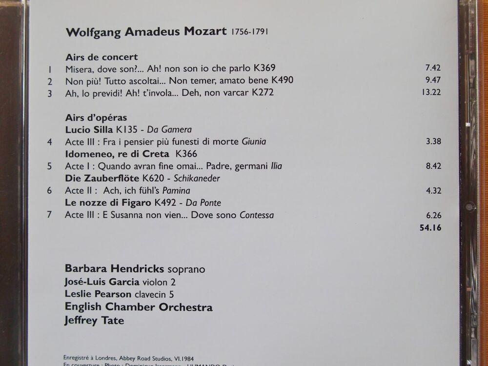 CD Barbara HENDRICKS Mozart CD et vinyles