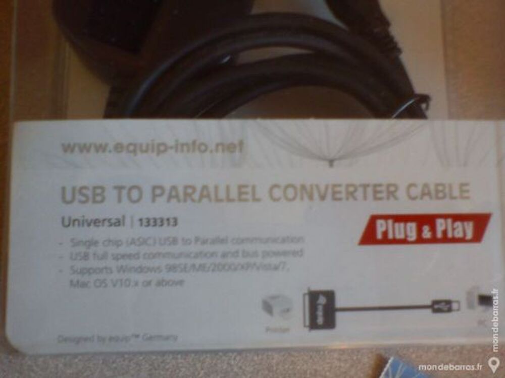 Cable Imprimante USB Parall&egrave;le Matériel informatique