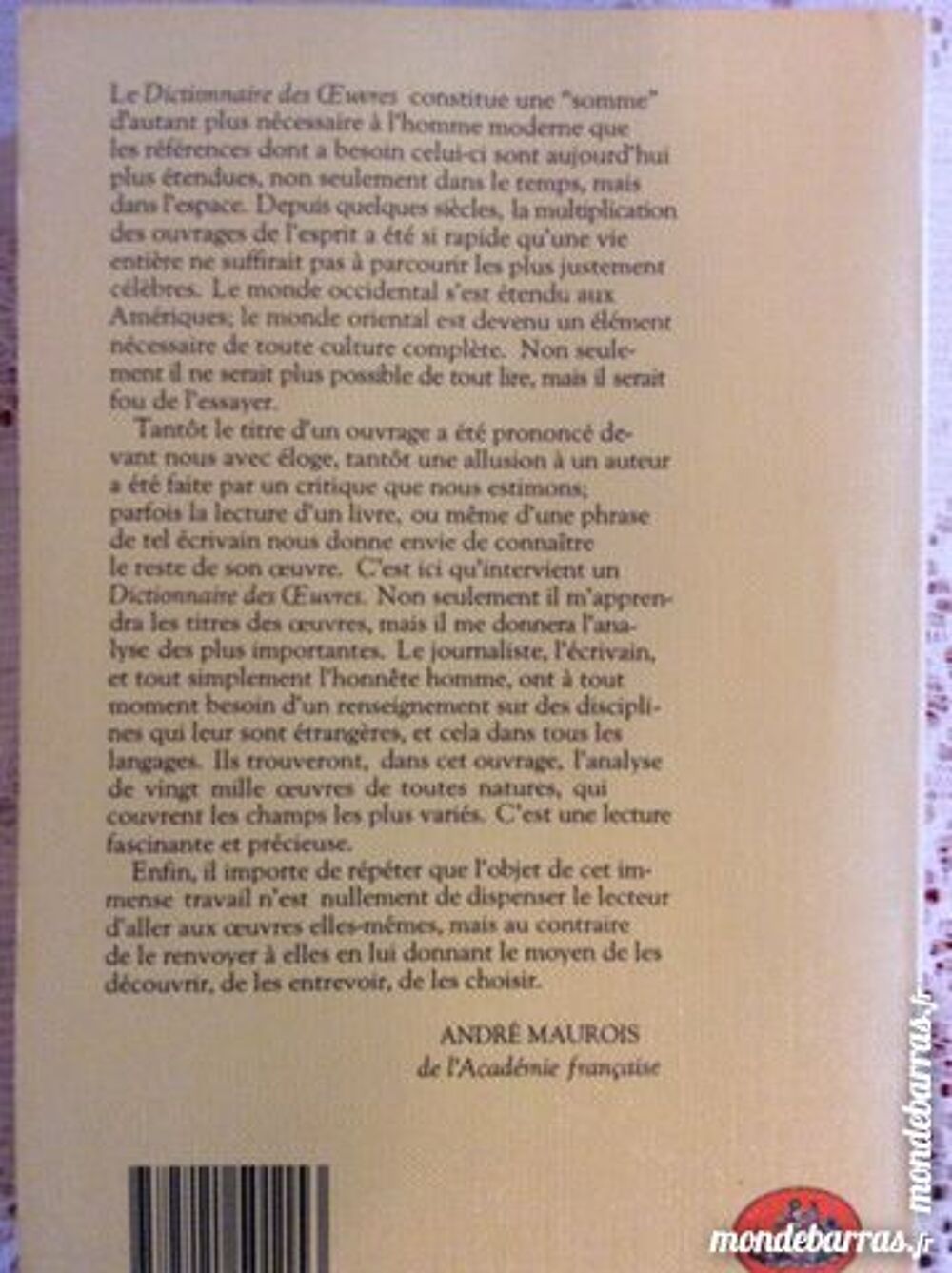 DICO DES OEUVRES (1984) Livres et BD