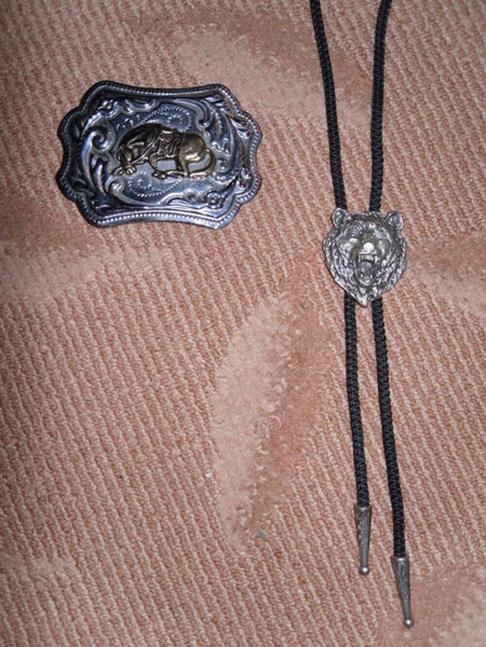 Cowboy :Boucle Ceinture Cheval &amp; Cordon Col Neuf Bijoux et montres