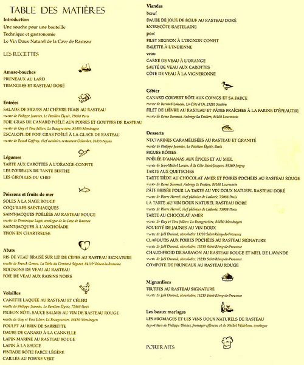 RASTEAU - recettes de cuisine / prixportcompris Livres et BD