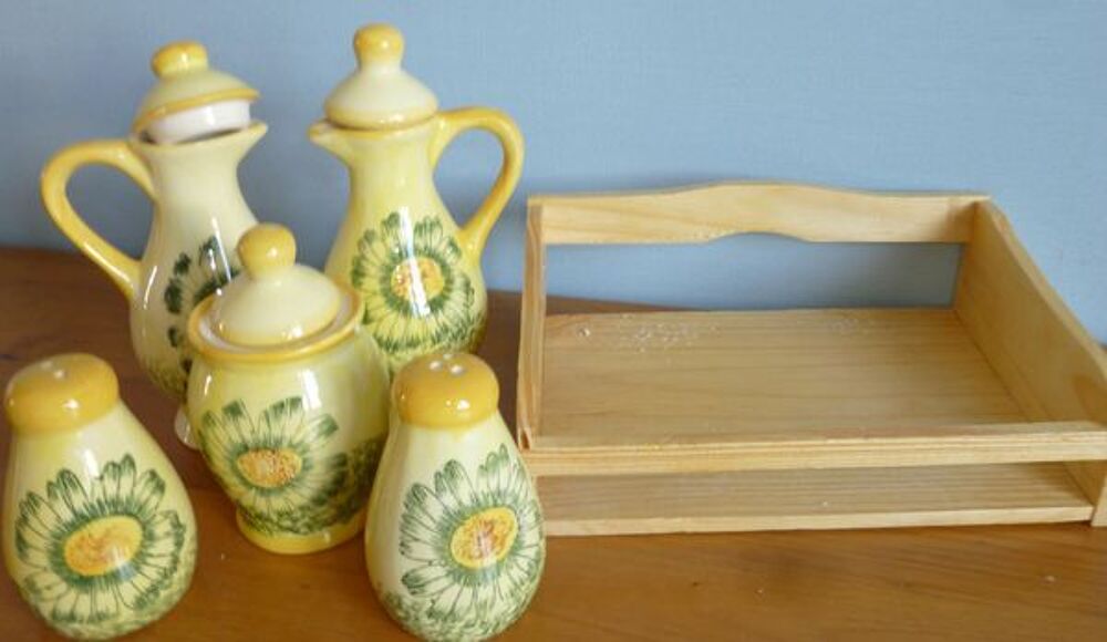 set de condiment HUILE-VINAIGRE-MOUTARDE-SEL-POIVRE Electroménager