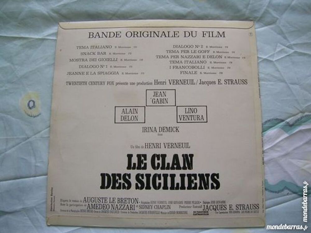 33 TOURS LE CLAN DES SICILIENS - E. Morricone - OR CD et vinyles