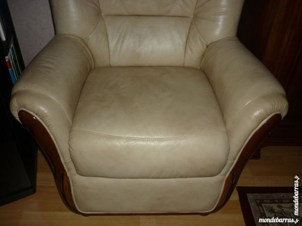 FAUTEUIL CUIR/BOIS Meubles