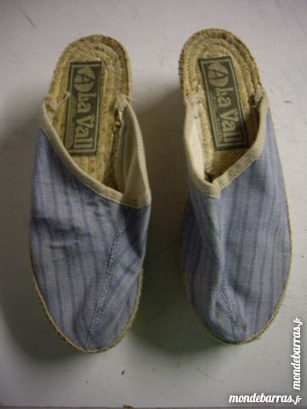 Sabots en espadrilles pt 34 en bleu ray&eacute; Chaussures