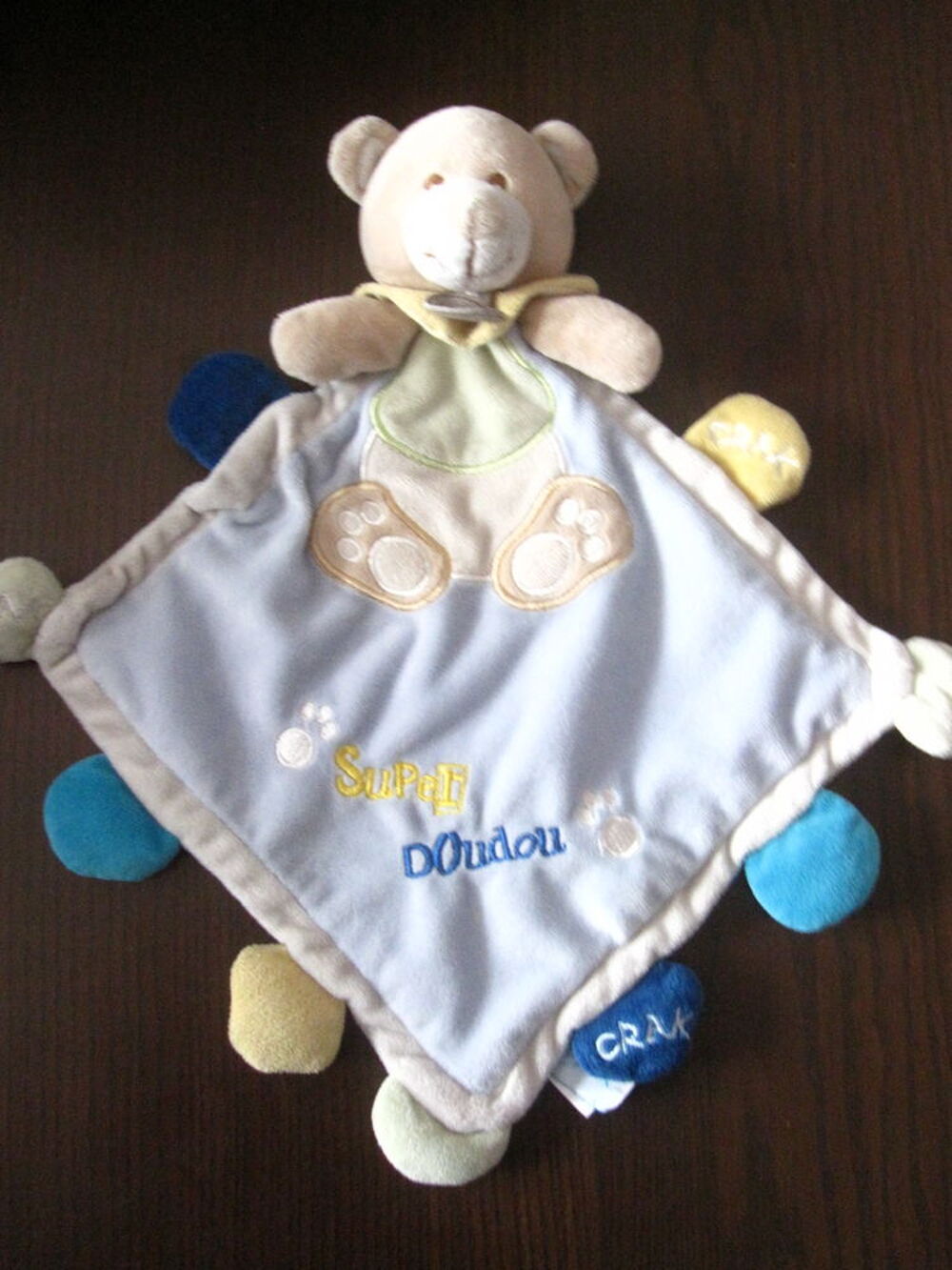 Ours doudou babynat bleu beige 35cm Jeux / jouets