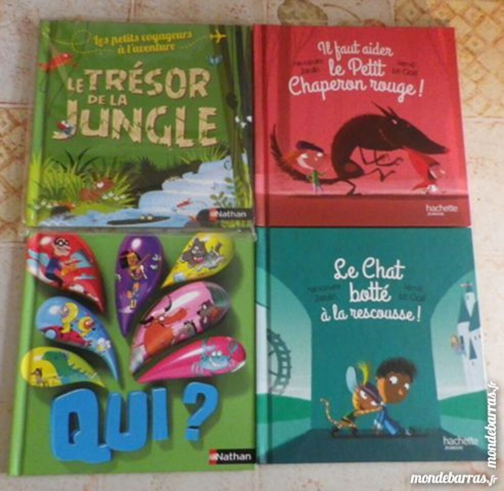 LOT 4 LIVRES NATHAN JUNGLE CHAPERON CHAT BOTTE QUI Livres et BD
