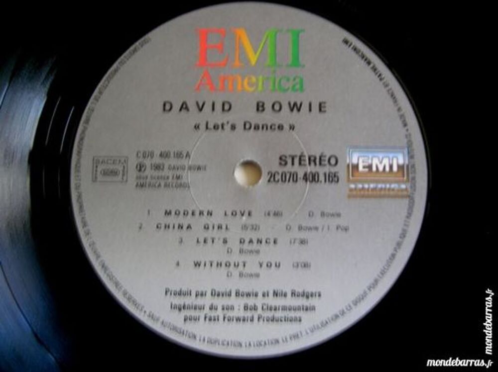 33 TOURS DAVID BOWIE Let's dance - Original CD et vinyles
