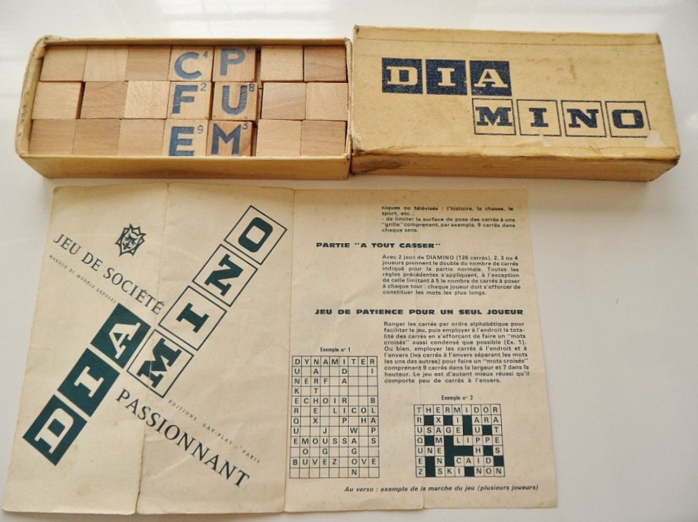 ANCIEN JEU DE SOCIETE VINTAGE DIAMINO STANDARD BOIS tbe 