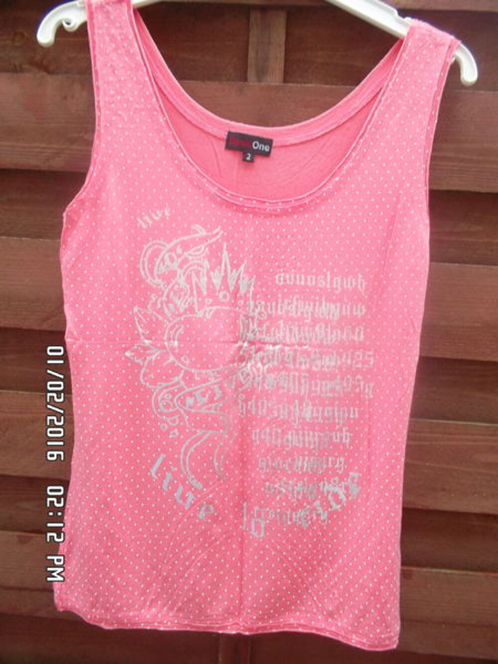 DEBARDEUR ROSE A POIX T.2*JUSTE 2E*KIKI60230 Vêtements