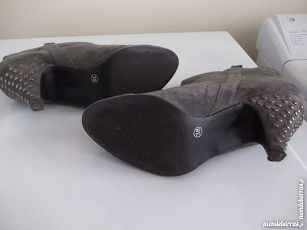 Boots velours gris 38 Chaussures