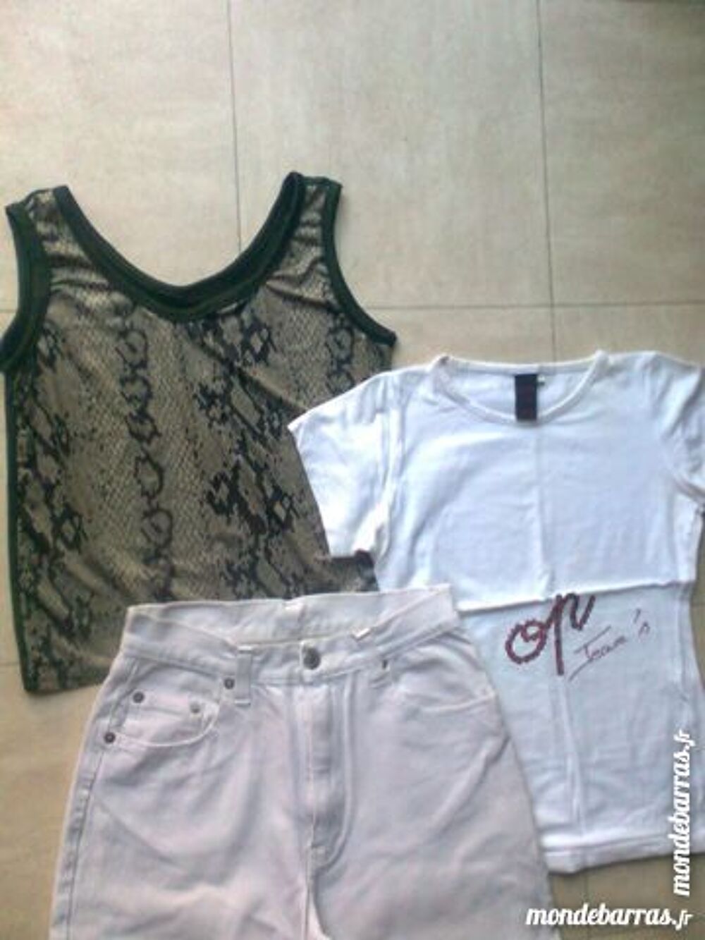pantalon blanc jean + 2 hauts - S - zoe Vêtements