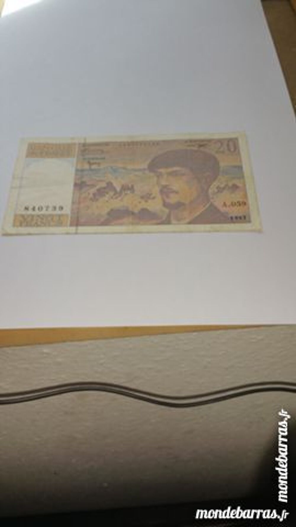 Billet 20 franc fran&ccedil;ais 