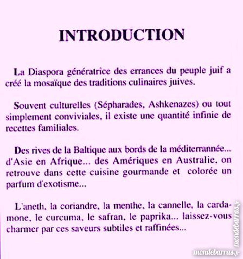CUISINE JUIVE D'AFRIQUE DU NORD /les-livres-de-jac Livres et BD