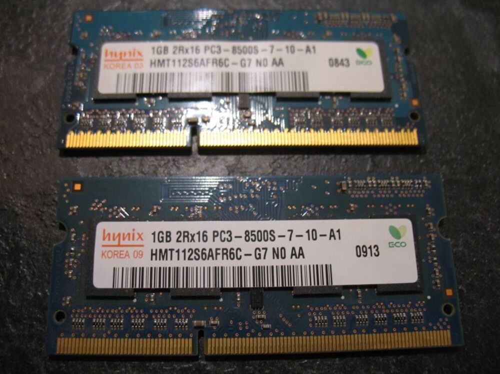 Barrettes m&eacute;moire SO-DIMM PC3-8500S 2GB Matériel informatique