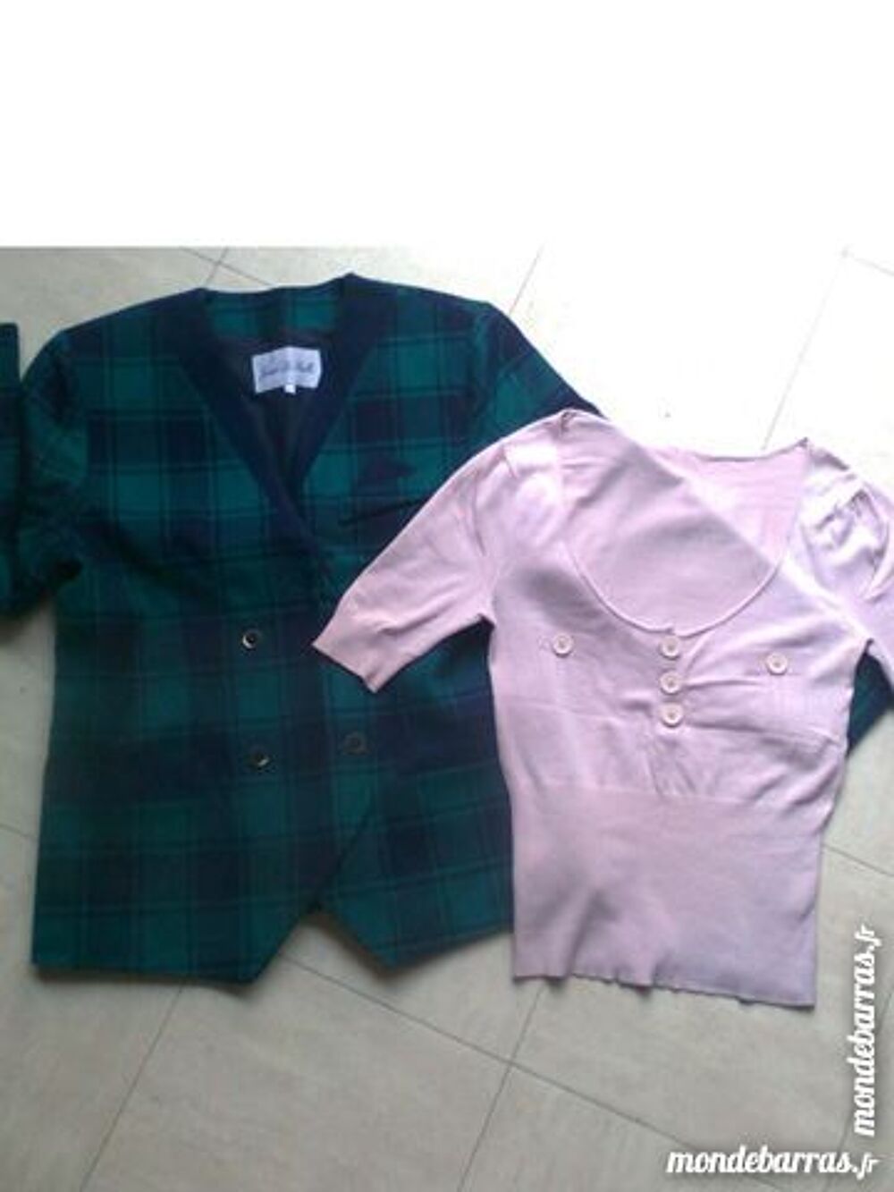 VESTE &agrave; carreaux, pt PULL rose - 40 - zoe Vêtements