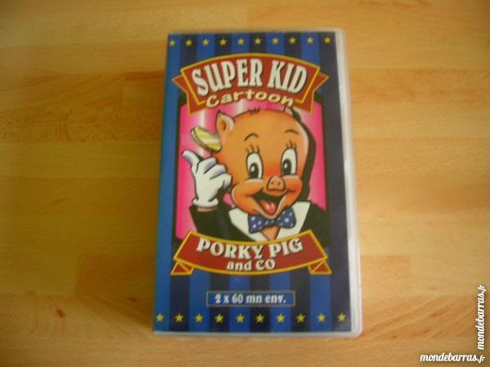 DOUBLE K7 VHS PORKY PIG 2X60Mn DESSINS ANIMES DVD et blu-ray