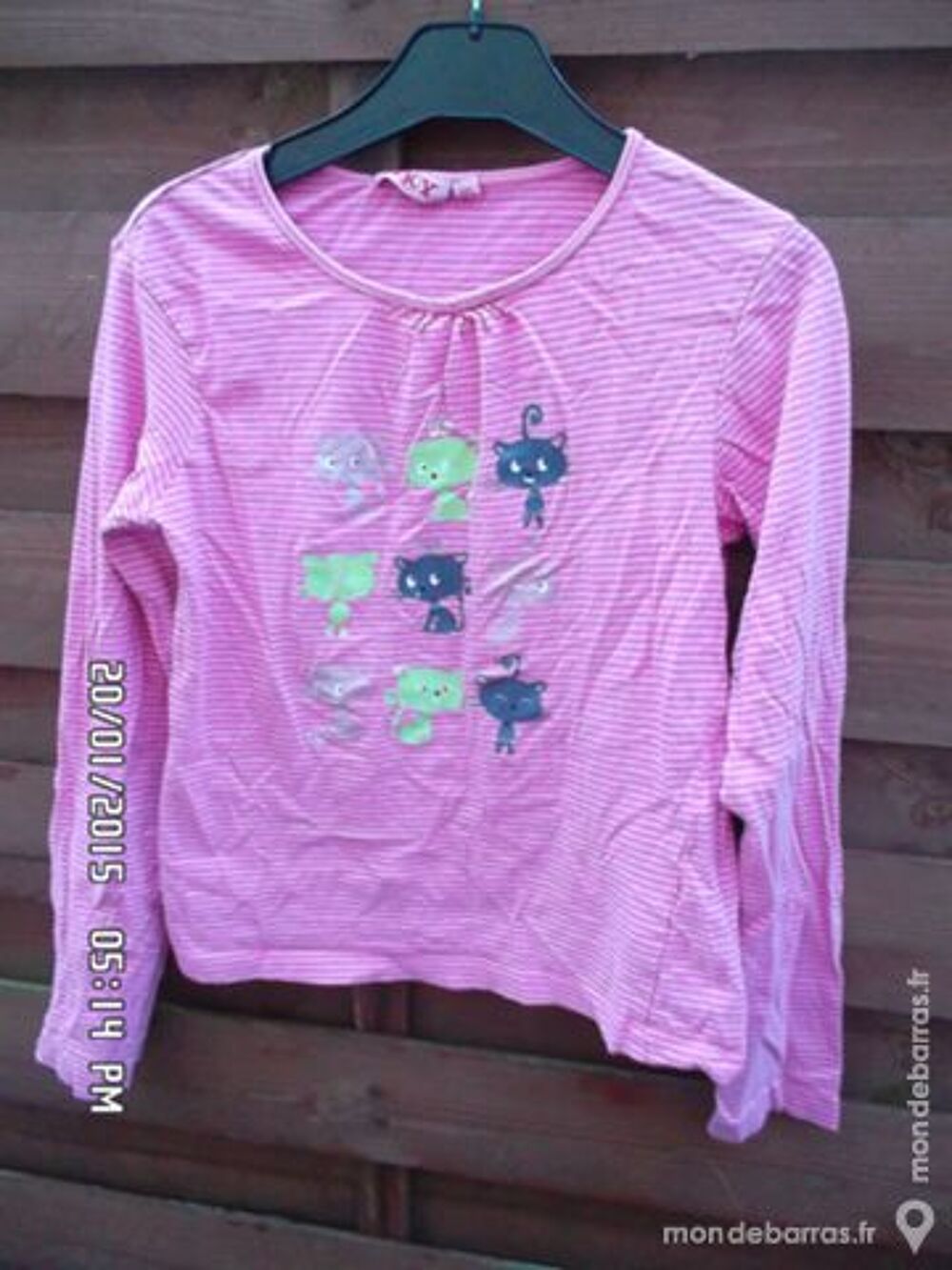 haut rose chats t.12 ans kiki60230 Vêtements enfants