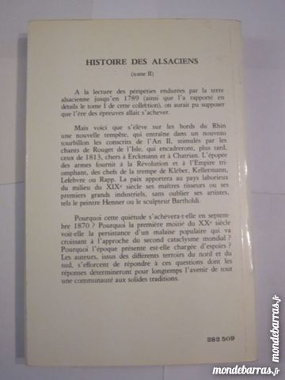 HISTOIRE DES ALSACIENS N&deg;2 DE 1789 &agrave; nos jours Livres et BD